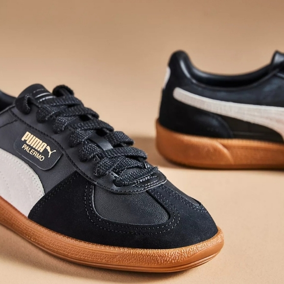 PUMA Palermo Sneakers, Color Puma Black-Feather Gray-Gum, Retail $85.00 USD - Picture 4 of 16